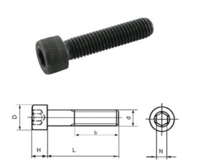 M4x6 Insex 12.9 Obehandlad