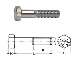 UNF 1/4x13 Bult 8.8
