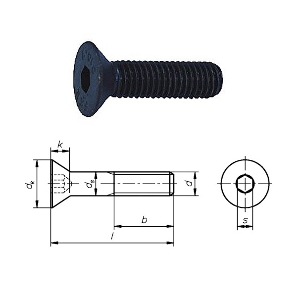 M16x30 Insex Försänkt 10.9