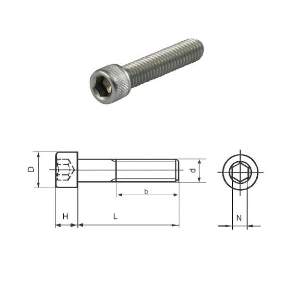 UNC 3/8x57 Insex A4